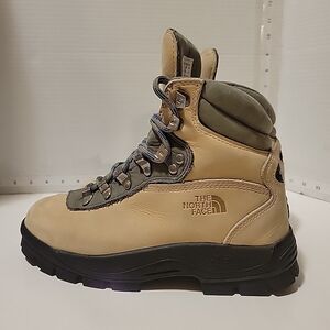 The North Face Men's Tan and Green Hiking Boots